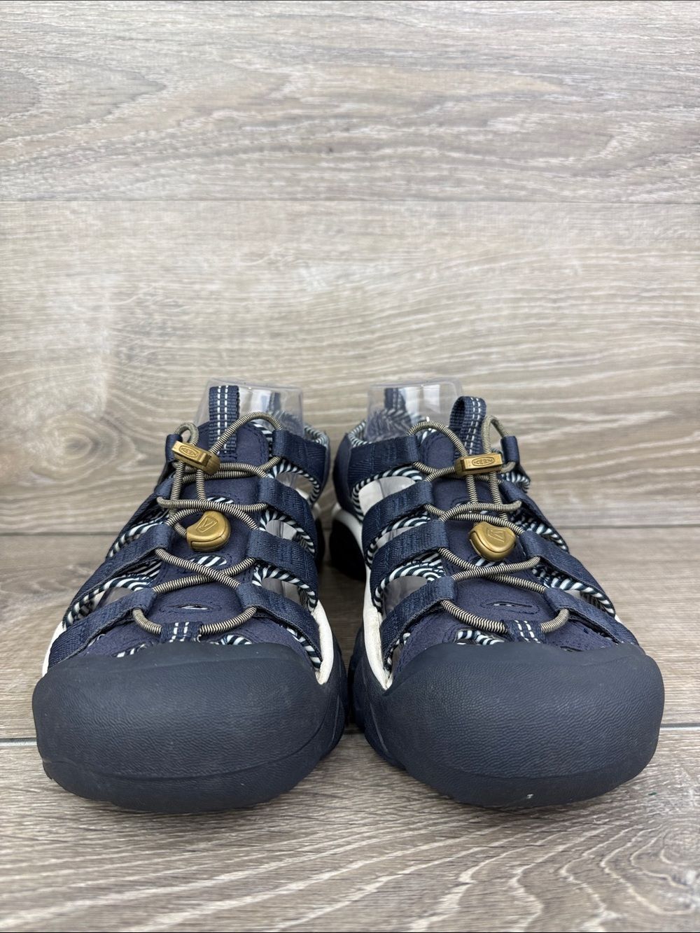 Keen Newport H2 Waterproof Navy White Pinstripe Women’s Sz 10 Hiking Sandals - Picture 2 of 10